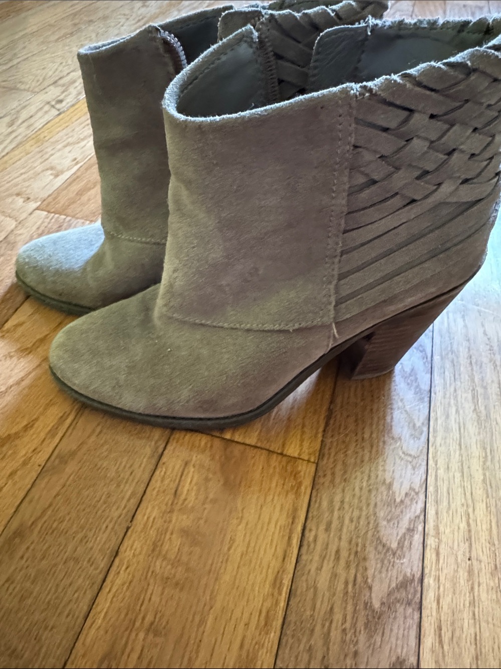 Jessica Simpson Gray Woven Suede Ankle Booties